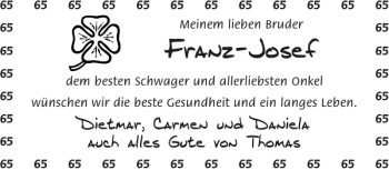 Glückwunschanzeige von Franz-Josef  von Aachener Zeitung / Aachener Nachrichten