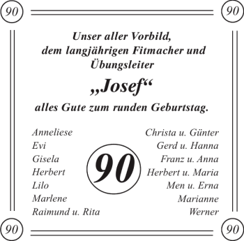 Glückwunschanzeige von Josef  von Aachener Zeitung / Aachener Nachrichten
