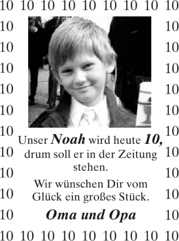 Glückwunschanzeige von Noah Oma und Opa von Aachener Zeitung / Aachener Nachrichten