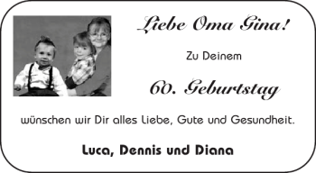 Glückwunschanzeige von Oma Gina von Aachener Zeitung / Aachener Nachrichten