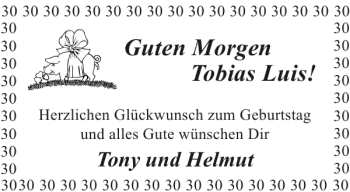 Glückwunschanzeige von Tobias Luis von Aachener Zeitung / Aachener Nachrichten