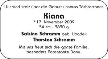 Glückwunschanzeige von Kiana  von Aachener Zeitung / Aachener Nachrichten
