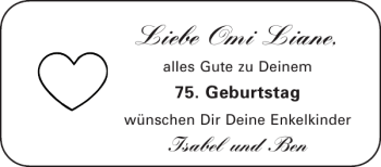 Glückwunschanzeige von Omi Liane von Aachener Zeitung / Aachener Nachrichten