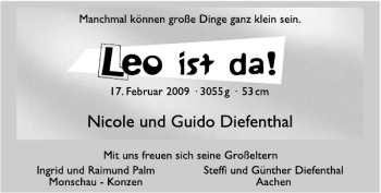 Glückwunschanzeige von Leo  von Aachener Zeitung / Aachener Nachrichten