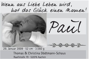 Glückwunschanzeige von Paul  von Aachener Zeitung / Aachener Nachrichten