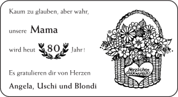 Glückwunschanzeige von Mama  von Aachener Zeitung / Aachener Nachrichten