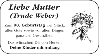 Glückwunschanzeige von Mutter  von Aachener Zeitung / Aachener Nachrichten