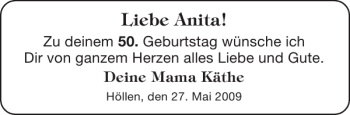 Glückwunschanzeige von Anita  von Aachener Zeitung / Aachener Nachrichten