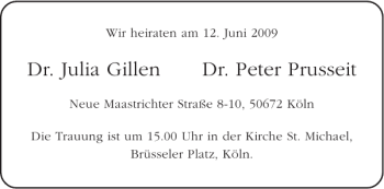 Glückwunschanzeige von Dr. Julia Gillen Dr. Peter Prusseit  von Aachener Zeitung / Aachener Nachrichten