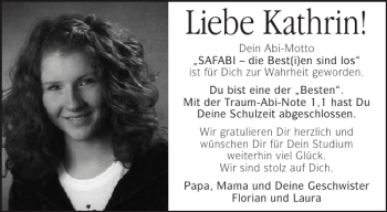 Glückwunschanzeige von Kathrin  von Aachener Zeitung / Aachener Nachrichten