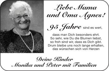 Glückwunschanzeige von Mama und Oma Agnes von Aachener Zeitung / Aachener Nachrichten