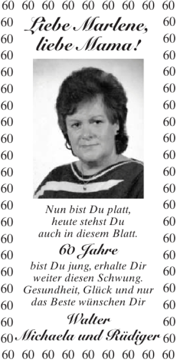 Glückwunschanzeige von Marlene Mama von Aachener Zeitung / Aachener Nachrichten