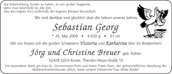 Glückwunschanzeige von Sebastian Georg von Aachener Zeitung / Aachener Nachrichten