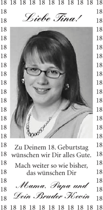 Glückwunschanzeige von Mama Papa und Kevin von Aachener Zeitung / Aachener Nachrichten