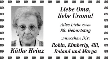 Glückwunschanzeige von Oma Käthe Heinz von Aachener Zeitung / Aachener Nachrichten