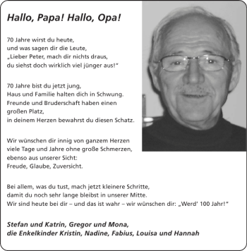 Glückwunschanzeige von Papa Opa von Aachener Zeitung / Aachener Nachrichten