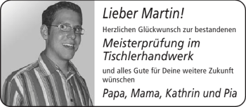 Glückwunschanzeige von Martin  von Aachener Zeitung / Aachener Nachrichten