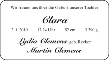 Glückwunschanzeige von Clara  von Aachener Zeitung / Aachener Nachrichten