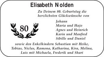 Glückwunschanzeige von Elisabeth Nolden von Aachener Zeitung / Aachener Nachrichten