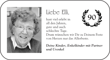 Glückwunschanzeige von Elli  von Aachener Zeitung / Aachener Nachrichten
