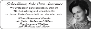 Glückwunschanzeige von Mama Oma Annemie von Aachener Zeitung / Aachener Nachrichten