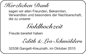 Glückwunschanzeige von Goldhochzeit  von Super Sonntag / Super Mittwoch