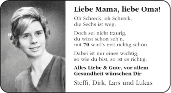 Glückwunschanzeige von Mama Oma von Aachener Zeitung / Aachener Nachrichten