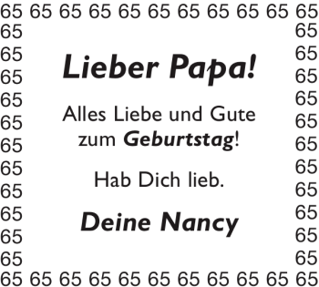Glückwunschanzeige von Papa  von Aachener Zeitung / Aachener Nachrichten