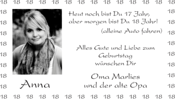 Glückwunschanzeige von Anna  von Super Sonntag / Super Mittwoch