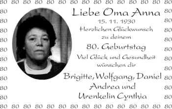 Glückwunschanzeige von Oma Anna von Super Sonntag / Super Mittwoch