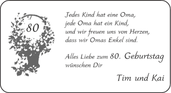 Glückwunschanzeige von Tim und Kai von Aachener Zeitung / Aachener Nachrichten