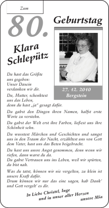 Glückwunschanzeige von   von Super Sonntag / Super Mittwoch