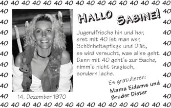 Glückwunschanzeige von SABINE SABINE von Super Sonntag / Super Mittwoch