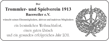 Glückwunschanzeige von Trommler-und Spielverein von Super Sonntag / Super Mittwoch