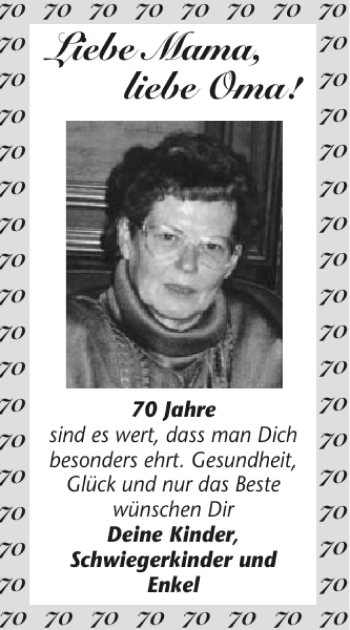 Glückwunschanzeige von Mama Oma von Aachener Zeitung / Aachener Nachrichten