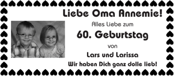 Glückwunschanzeige von Oma Annemie von Aachener Zeitung / Aachener Nachrichten