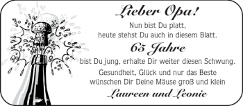 Glückwunschanzeige von Opa  von Aachener Zeitung / Aachener Nachrichten