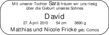 Glückwunschanzeige von David  von Aachener Zeitung / Aachener Nachrichten