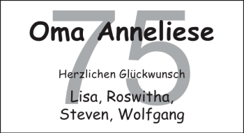 Glückwunschanzeige von Oma Anneliese von Aachener Zeitung / Aachener Nachrichten