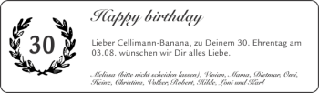 Glückwunschanzeige von   von Super Sonntag / Super Mittwoch
