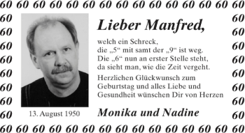 Glückwunschanzeige von Manfred  von Aachener Zeitung / Aachener Nachrichten