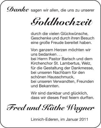 Glückwunschanzeige von Goldhochzeit  von Super Sonntag / Super Mittwoch