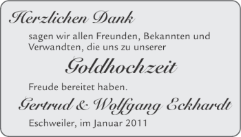 Glückwunschanzeige von Goldhochzeit  von Super Sonntag / Super Mittwoch