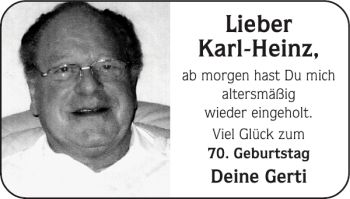 Glückwunschanzeige von Karl-Heinz  von Super Sonntag / Super Mittwoch