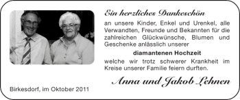 Glückwunschanzeige von Anna und Jakob Lehnen von Super Sonntag / Super Mittwoch