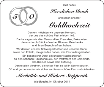 Glückwunschanzeige von Goldhochzeit  von Super Sonntag / Super Mittwoch