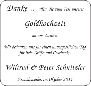 Glückwunschanzeige von Goldhochzeit  von Super Sonntag / Super Mittwoch