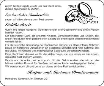 Glückwunschanzeige von Goldhochzeit  von Super Sonntag / Super Mittwoch