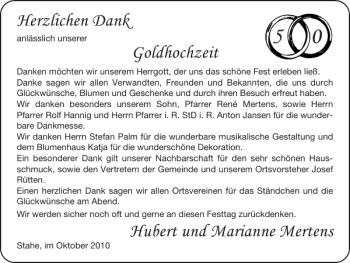 Glückwunschanzeige von Goldhochzeit Hubert und Marianne Mertens von Super Sonntag / Super Mittwoch