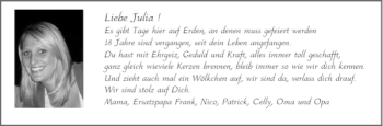 Glückwunschanzeige von Julia  von Aachener Zeitung / Aachener Nachrichten